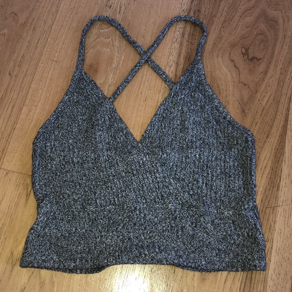 Brandy Melville Tops - Grey strappy crop top